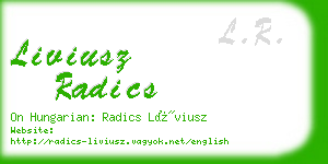 liviusz radics business card